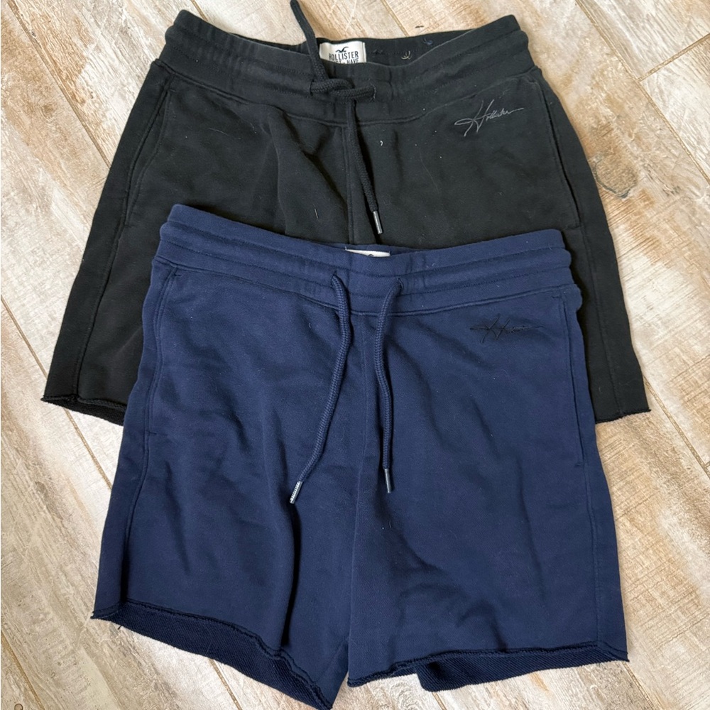 Hollister Men’s Drawstring Casual Shorts - Black & Navy-2 pairs XS